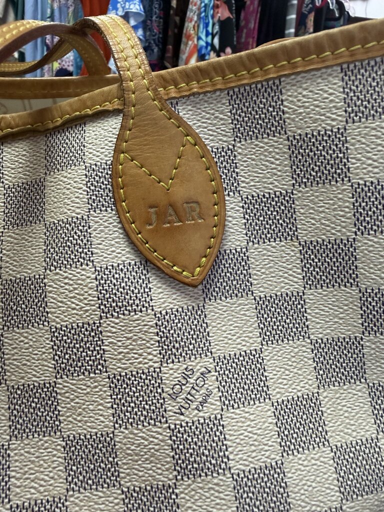 Louis Vuitton Neverfull GM Damier Azur SD2142 2012 No Pouch/Heat Stamped Intials