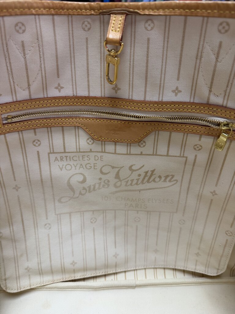 Louis Vuitton Neverfull GM Damier Azur SD2142 2012 No Pouch/Heat Stamped Intials