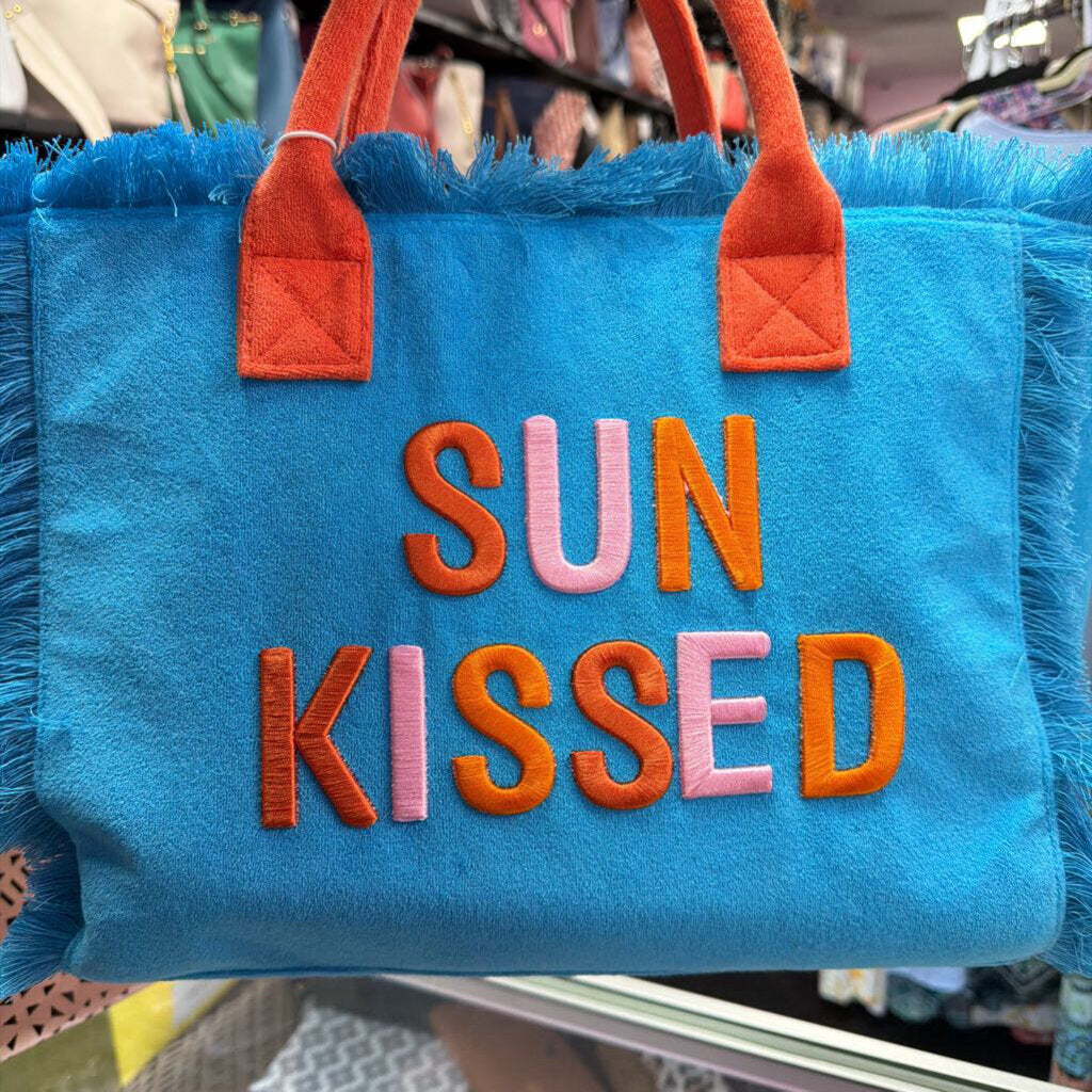 Shiraleah Cabana Sun Kissed Cabana Tote Bag Embroidered Missing Strap