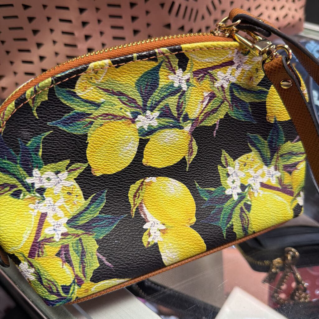 Gio & Co. Lemon Print Pouch Wristlet