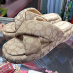8 Coach Penelope Mono Jacquard Criss Cross Sandal