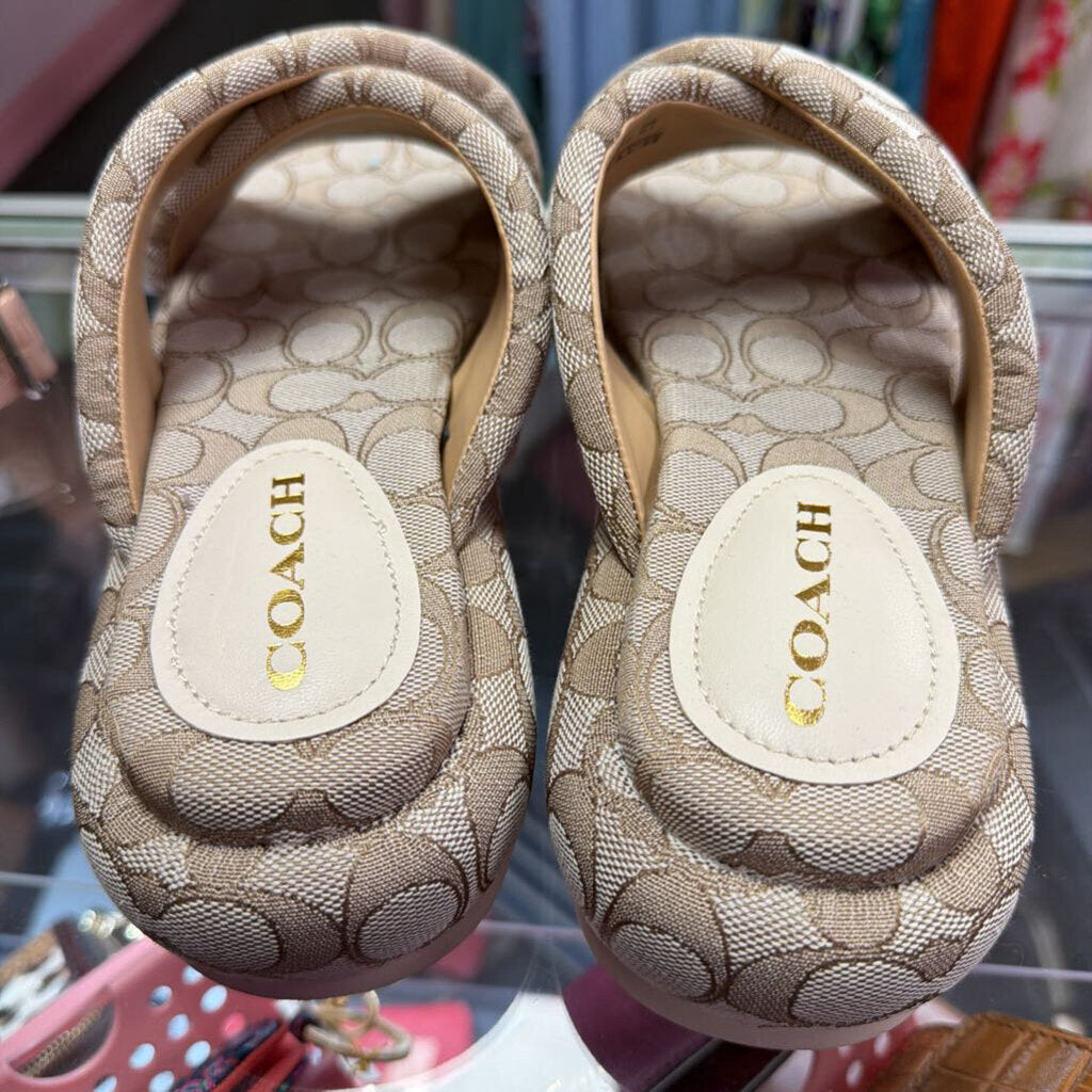 8 Coach Penelope Mono Jacquard Criss Cross Sandal