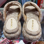 8 Coach Penelope Mono Jacquard Criss Cross Sandal