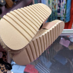 7.5 Lucky Brand Thong Silver Detail Slide On Espadrille Sandal