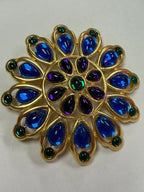Trifari Blue Cabochon Brooch