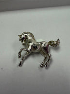 Monet Silver Tone Horse Brooch