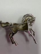 Monet Silver Tone Horse Brooch