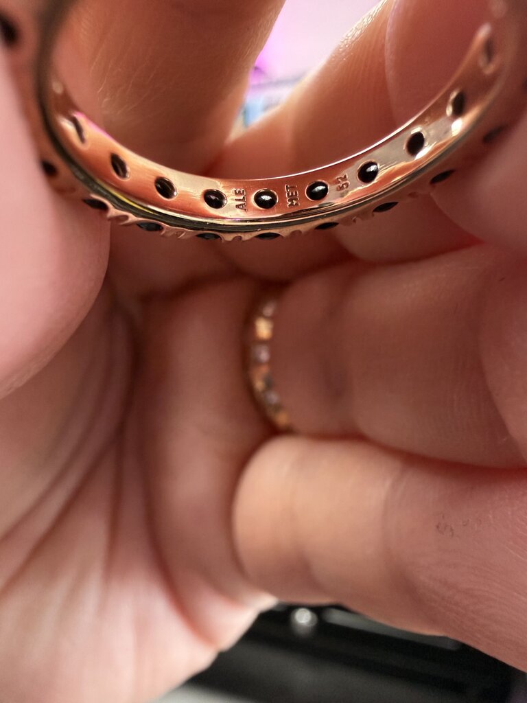 Pandora Size 6 Black Sparkling Row Eternity Ring