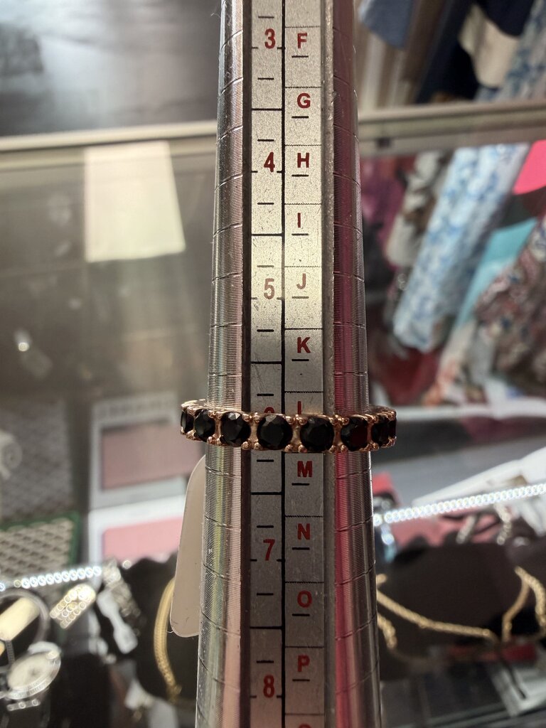 Pandora Size 6 Black Sparkling Row Eternity Ring