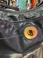 Coach Ergo Patent Leather Hobo Turnlock Exterior Pocket Dark Teal