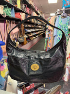 Coach Ergo Patent Leather Hobo Turnlock Exterior Pocket Dark Teal