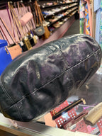 Coach Ergo Patent Leather Hobo Turnlock Exterior Pocket Dark Teal