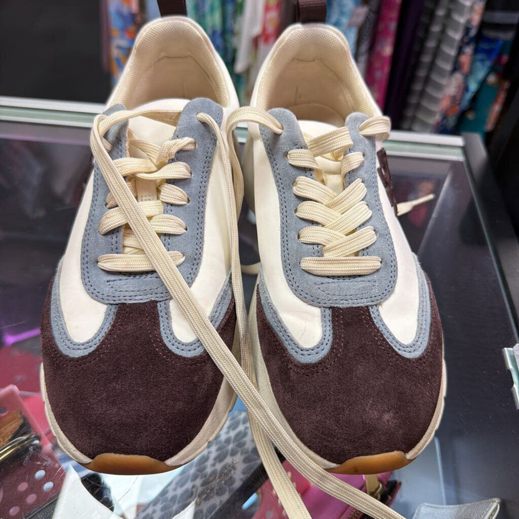 7.5 Tory Burch Good Luck Trainers Suede Leather