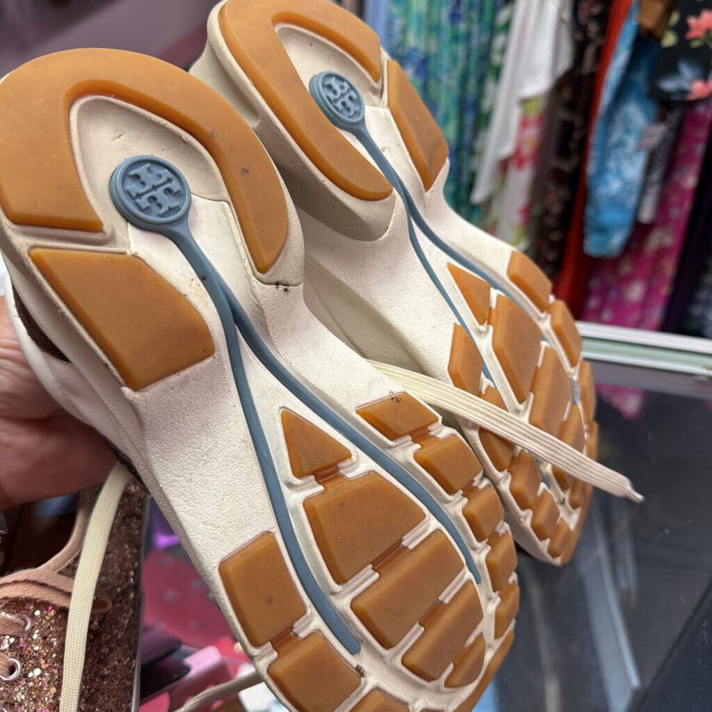 7.5 Tory Burch Good Luck Trainers Suede Leather