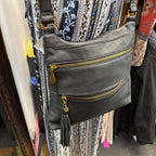 Hobo International Double Zip Tassel Hobo Crossbody