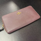 Coach Pebbled Oxblood Long Wallet