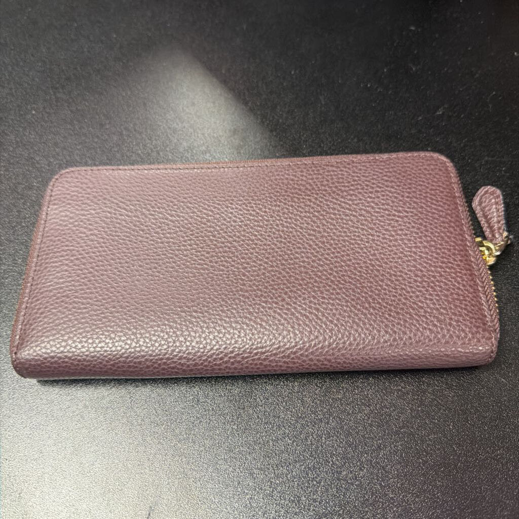 Coach Pebbled Oxblood Long Wallet