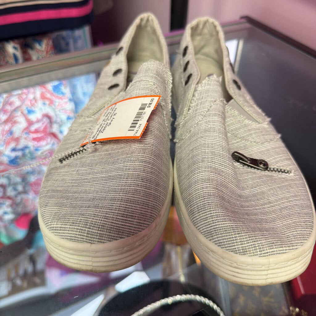 10 Slip on Sneakers Decorative Zipper Canvas