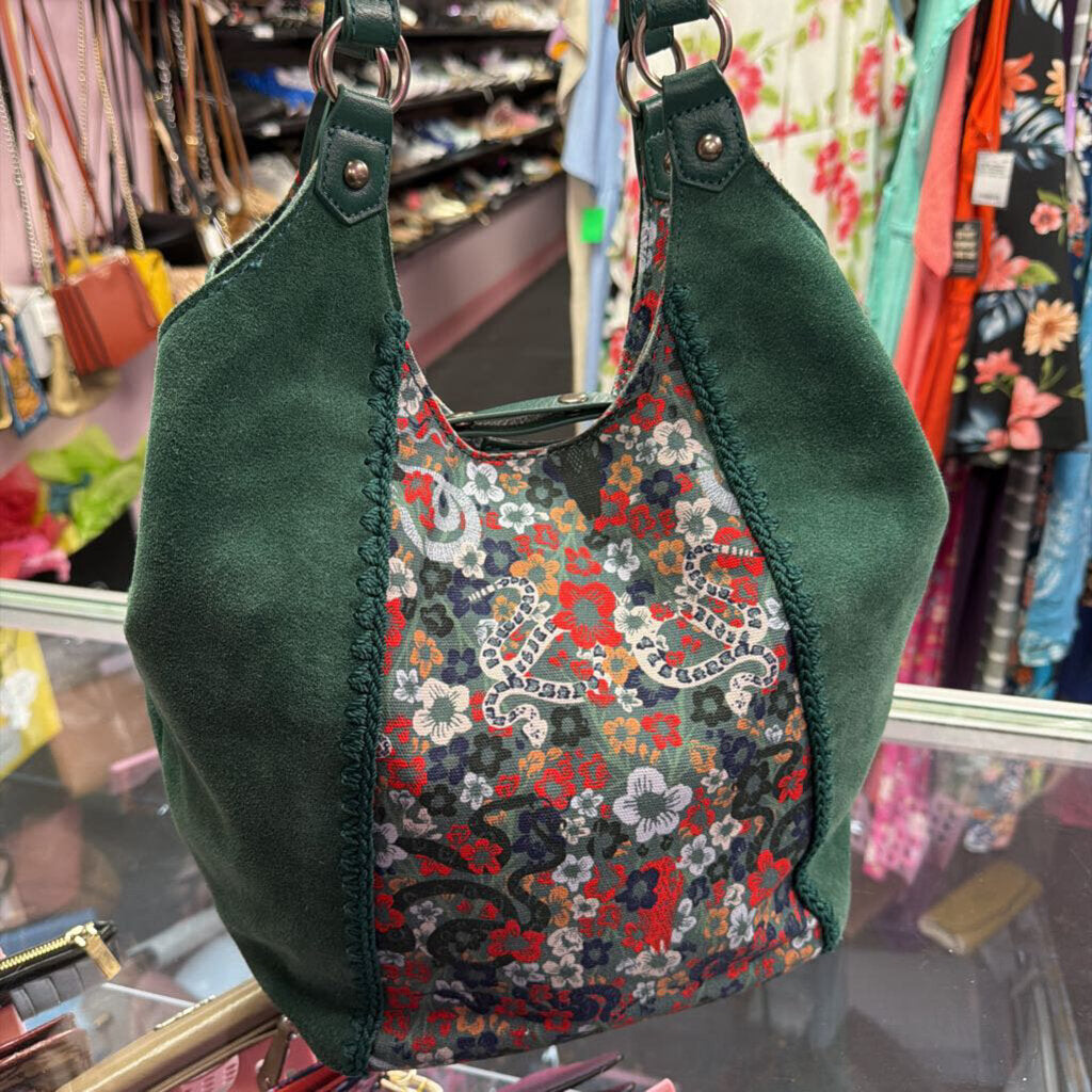 The Sak Suede Floral Shoulder Bag