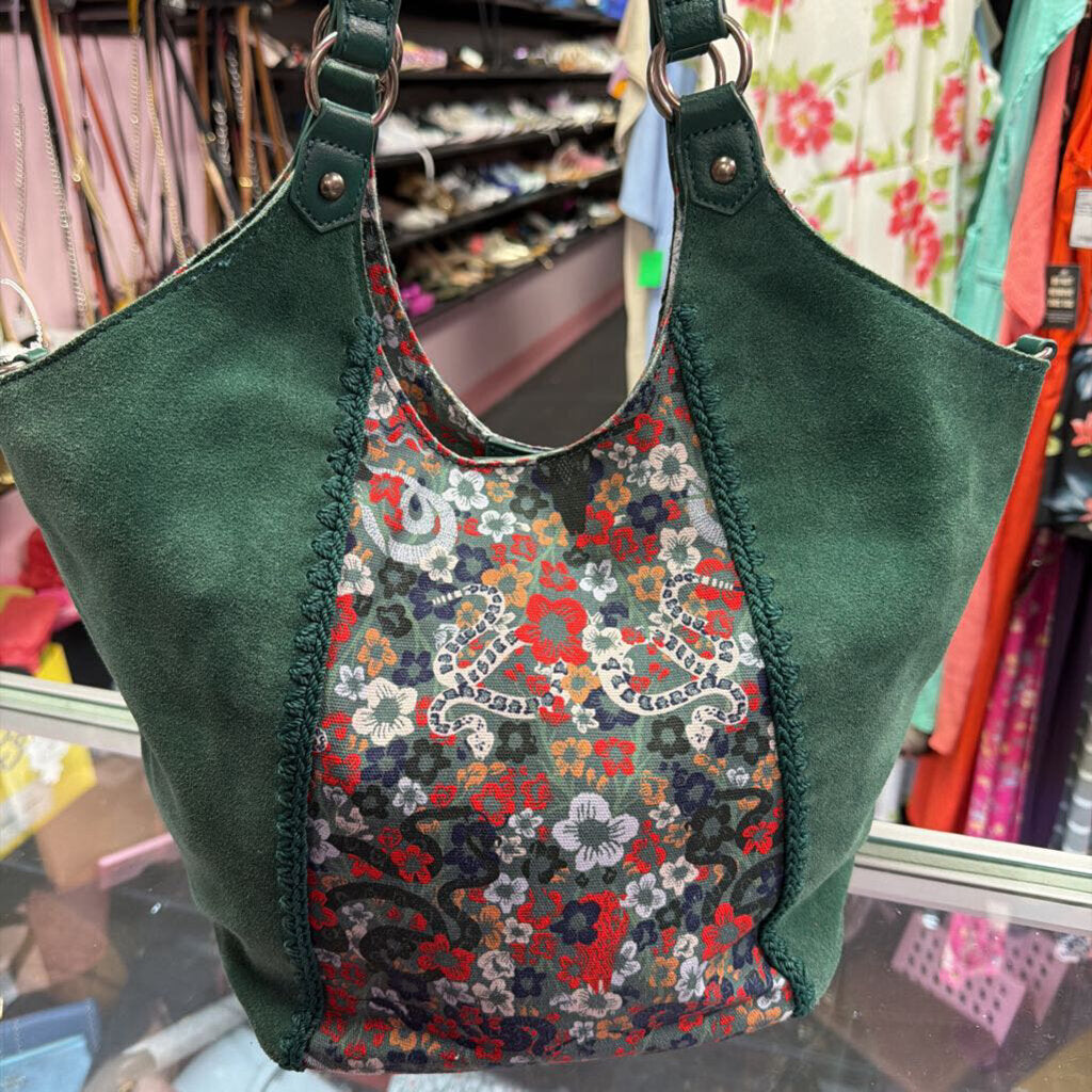 The Sak Suede Floral Shoulder Bag
