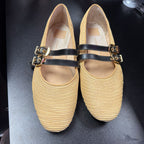 9 Dole Vita Baylee Flats Raffia Dbl Strap MJ