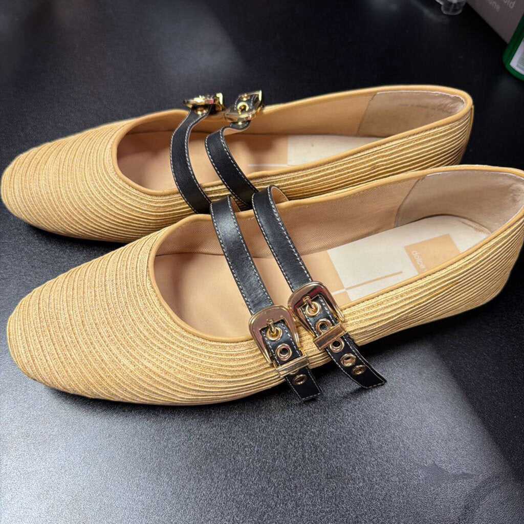 9 Dole Vita Baylee Flats Raffia Dbl Strap MJ