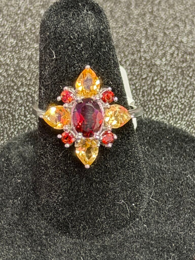 925 Lag Garnet Citrine