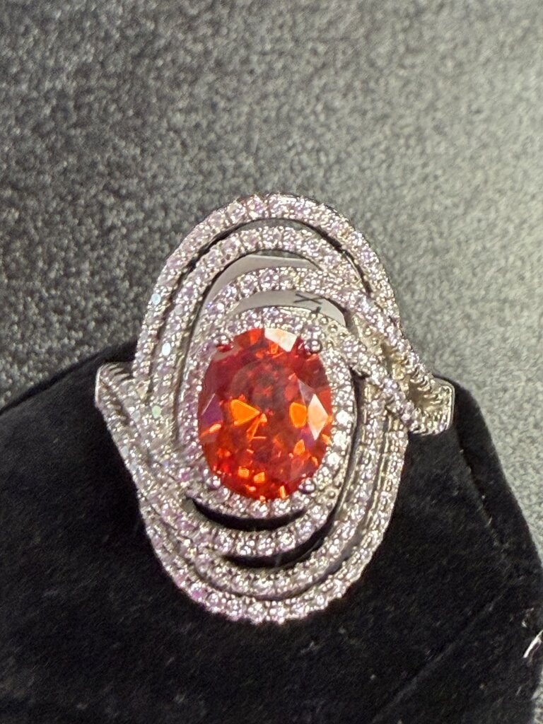925 DSUK Lab Stone Micro Pave Cocktail Ring