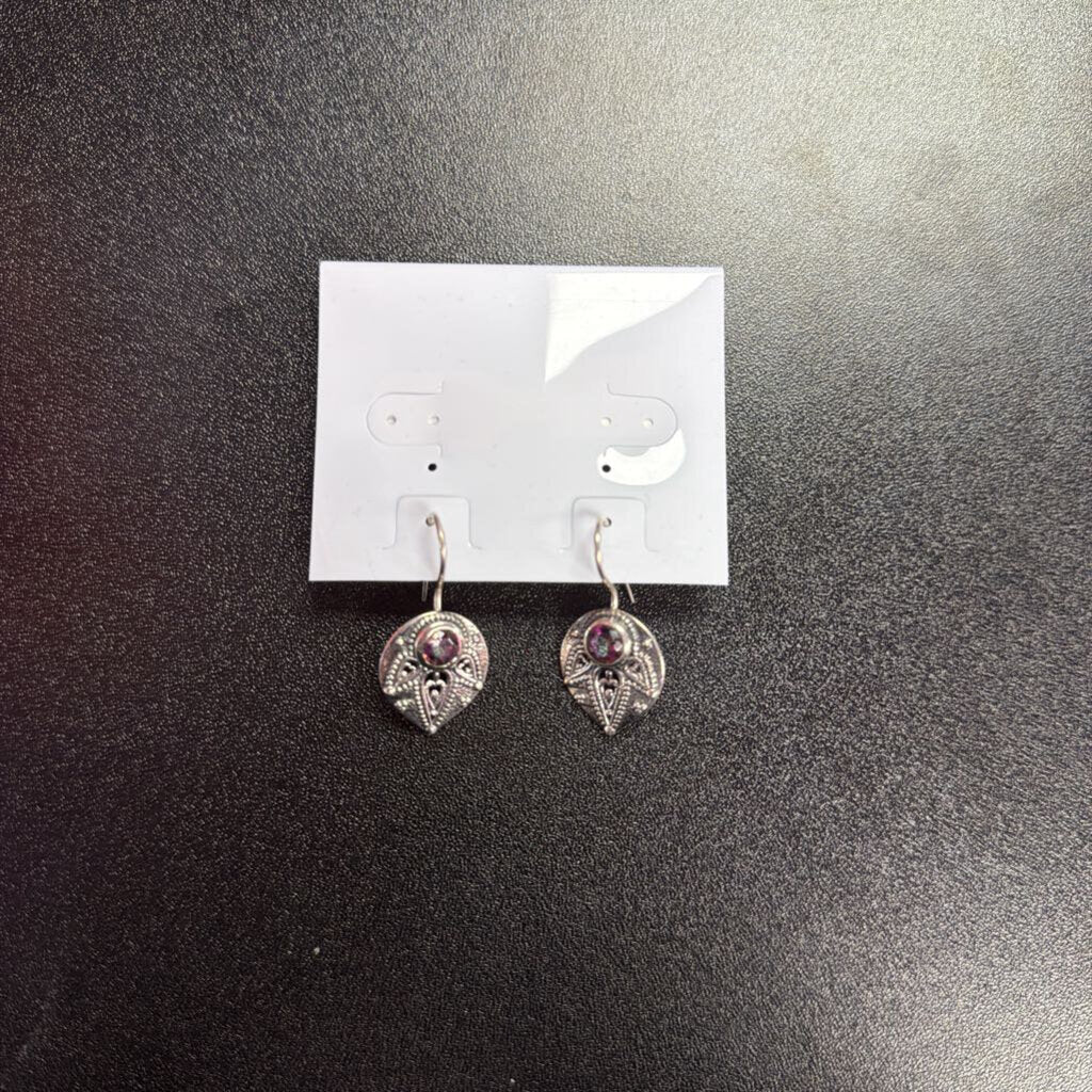 925 Orchid Lab Amethyst Fish Hook Fan Earring