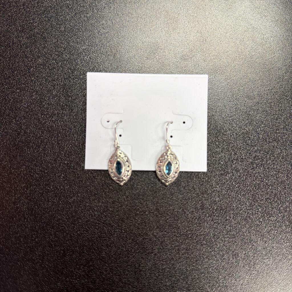 925 Orchid Lab Topaz Fish Hook Scroll Earring