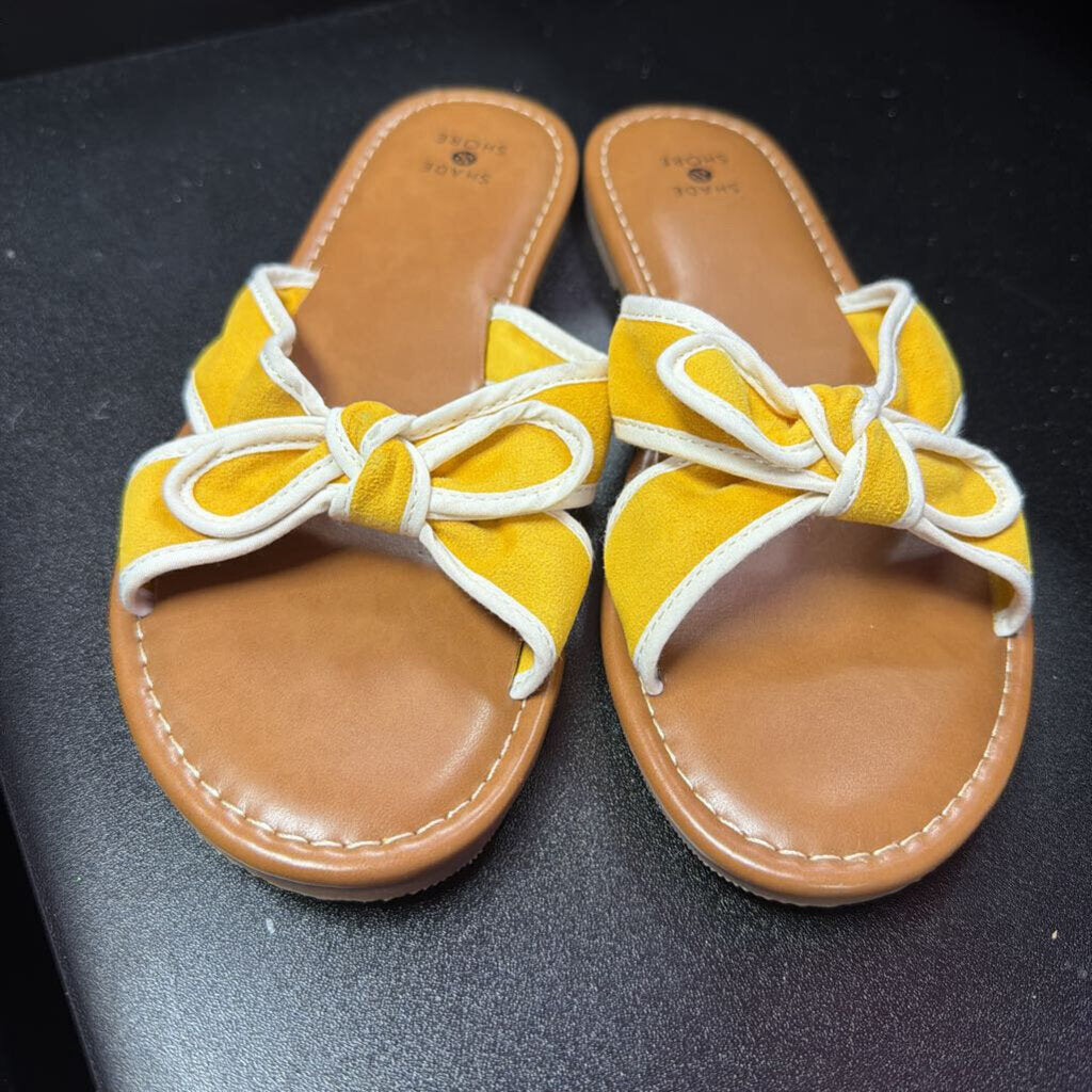 8 Shade & Shore Bow Slide On Flat Sandal
