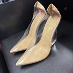 7.5 Fashion Nova Lucite Suede Heel