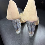 7.5 Fashion Nova Lucite Suede Heel