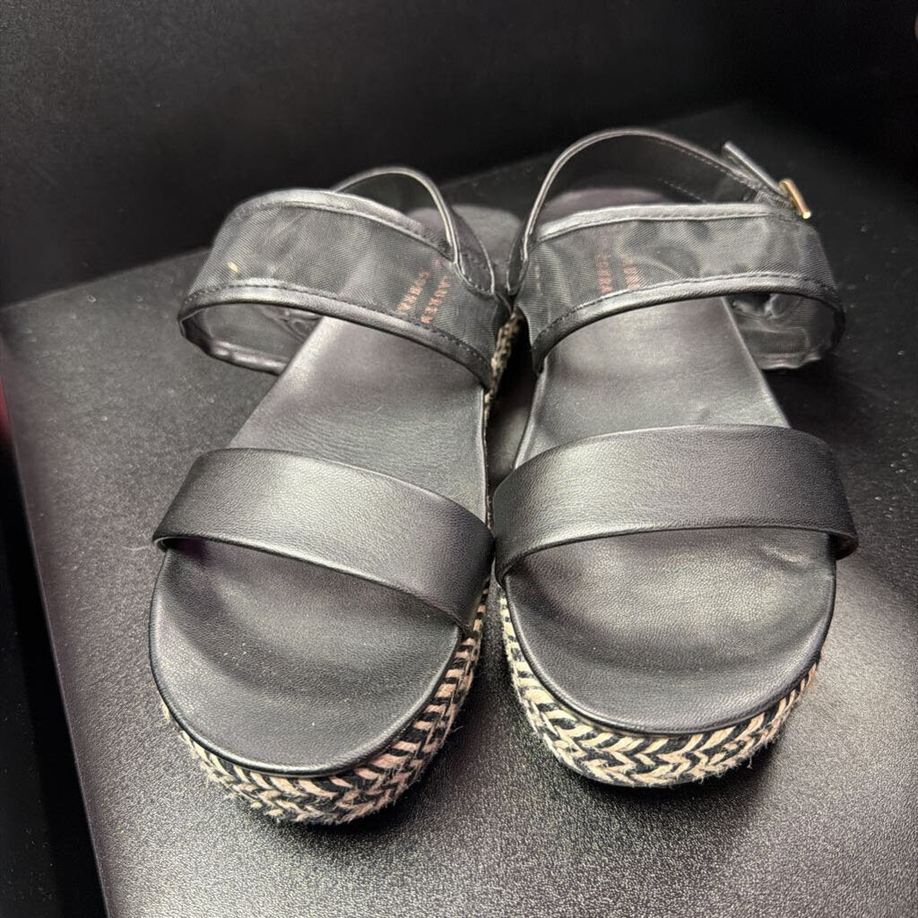 8 Lauren Conrad Espadrille Mesh Ankle Strap Leather Sandal