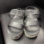8 Lauren Conrad Espadrille Mesh Ankle Strap Leather Sandal
