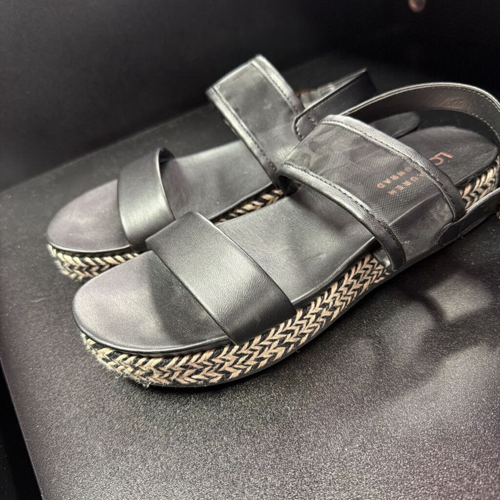 8 Lauren Conrad Espadrille Mesh Ankle Strap Leather Sandal
