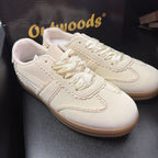 10 Outwards Giana Cream Sneaker Ruffled Lace Detail Satin Laces NIB