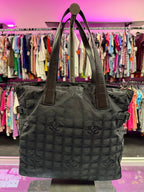 Chanel Travel Line Jacquard Nylon Tote Bag