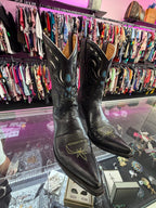 10b Old Gringo Black Leather Embroidered Blue Yellow Detail