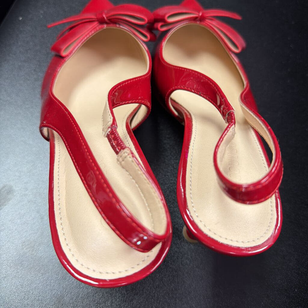 8 Coutgo Pointed Patent Bow Ankle Strap Heel