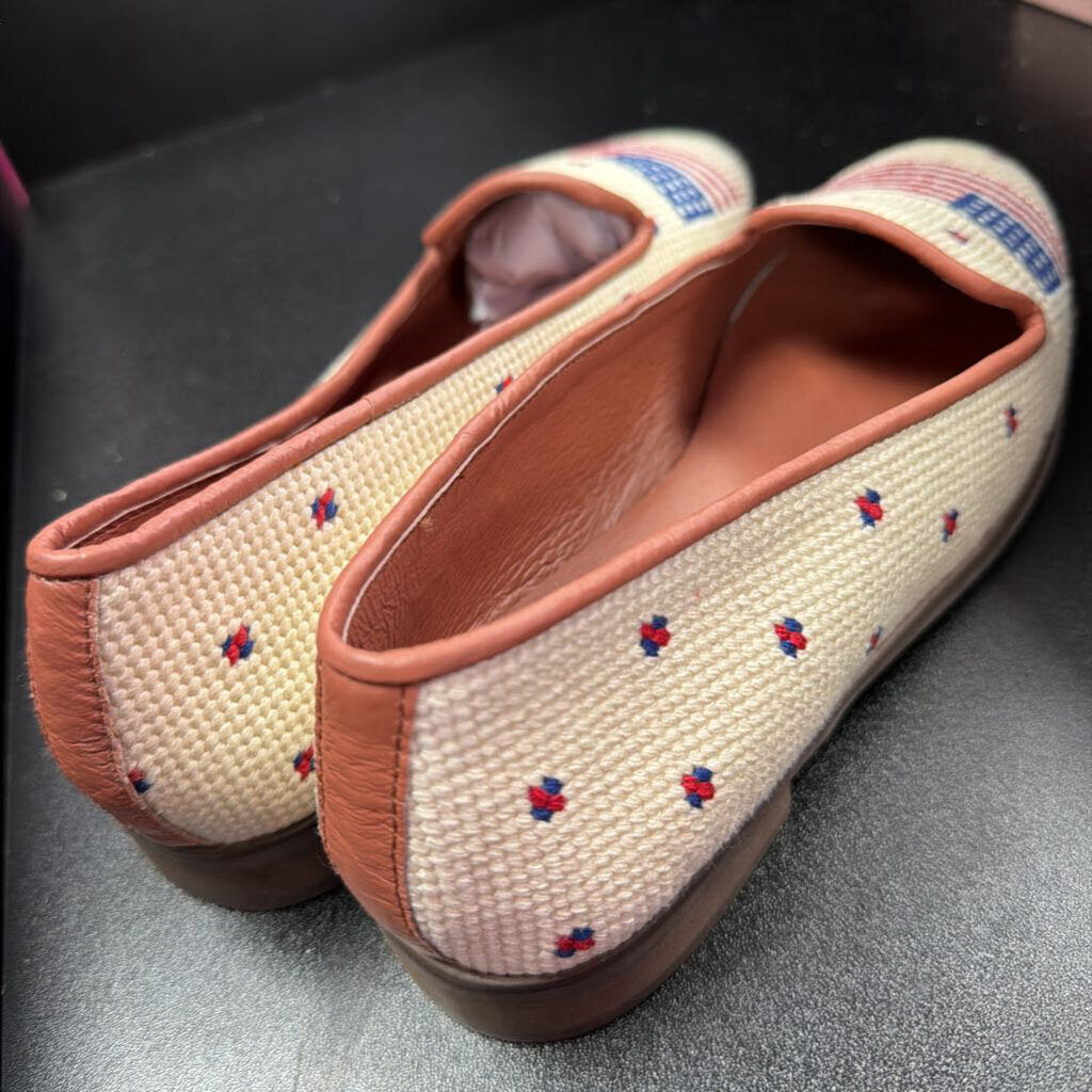8 by Paige Needlepoint American Flag Loafers Handstitched