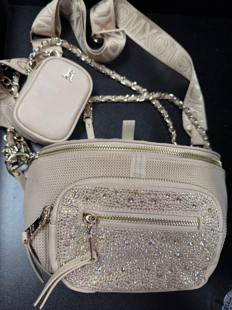 Steve Maddan BMaxima BeltBag Beige Knitted Rhinestones