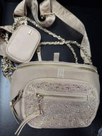 Steve Maddan BMaxima BeltBag Beige Knitted Rhinestones