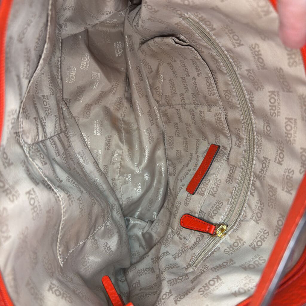 Michael Kors Austin Front Buckle Hobo Bag Vibrant Red/Orange