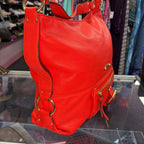 Michael Kors Austin Front Buckle Hobo Bag Vibrant Red/Orange