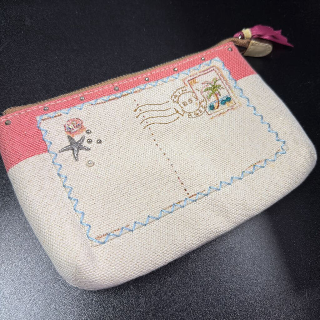 Unknown Canvas Beachy Pouch