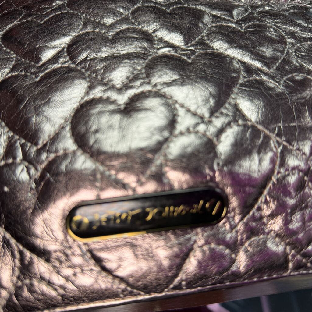 Betsey Johnson Handbag Quilted Heart Pattern Chain Straps