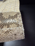 Tory Burch Snake Embossed Ella Tote Bag Straw Large