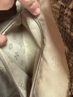 Tory Burch Snake Embossed Ella Tote Bag Straw Large