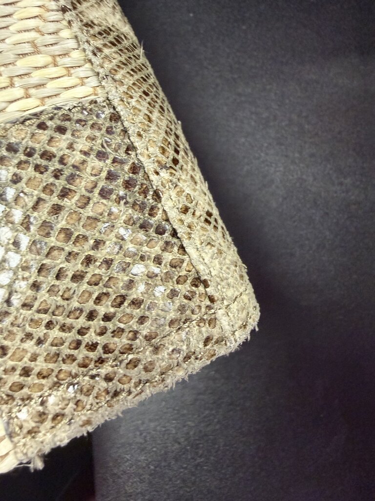Tory Burch Snake Embossed Ella Tote Bag Straw Large